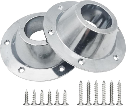 2 Pack Sliver Aluminum RV Table and Floor Mounting Base,RV Pedestal Base Flange, 6 Holes with Screws for V1259-DP01-A-1322