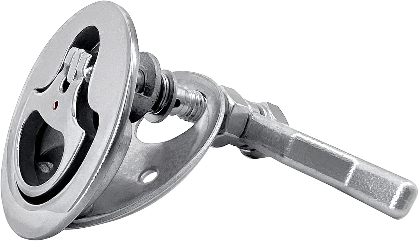 Boat Cam Latch Flush Pull Hatch Lift Stainless Steel with Back Plate Fasteners Screws V1259-DP01-A-1324