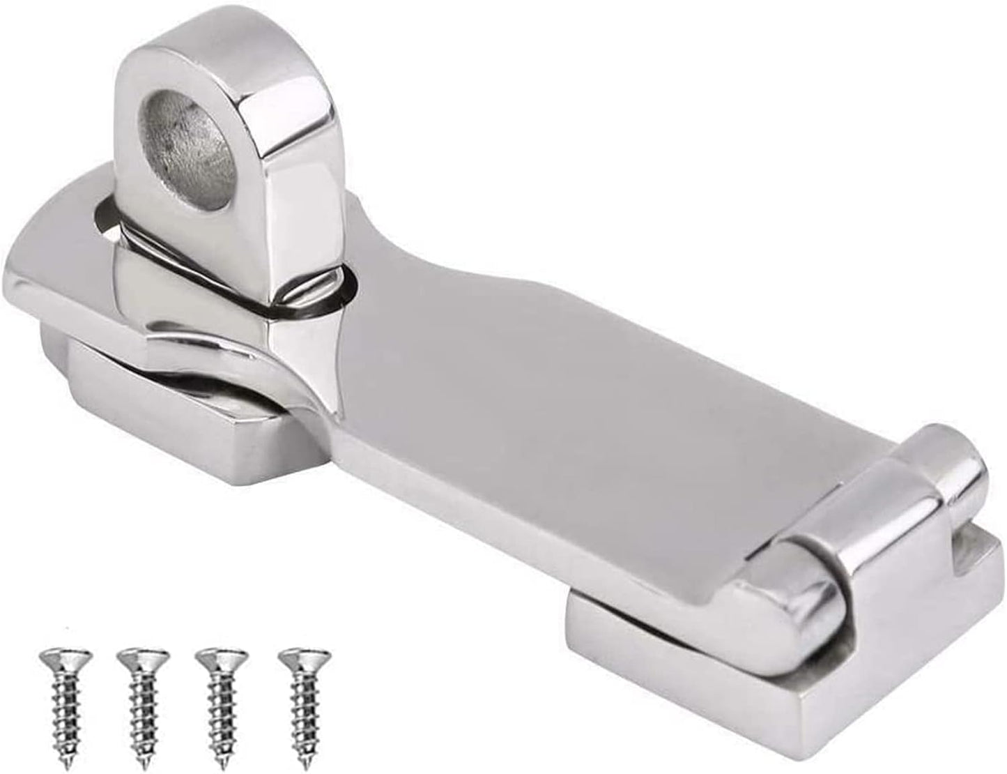 Grade Stainless Steel 3" Heavy Duty Door Hasp with Turning Padlock Eye Mount Screws V1259-DP01-A-1327