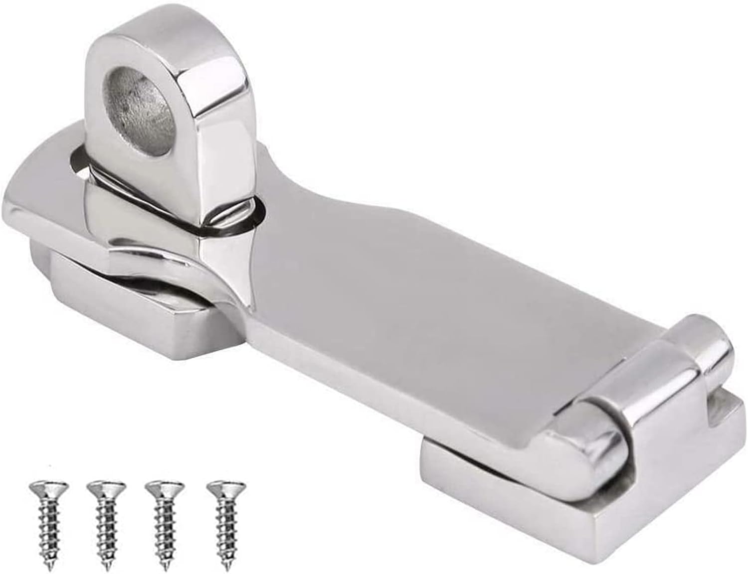 Grade Stainless Steel 3" Heavy Duty Door Hasp with Turning Padlock Eye Mount Screws V1259-DP01-A-1327