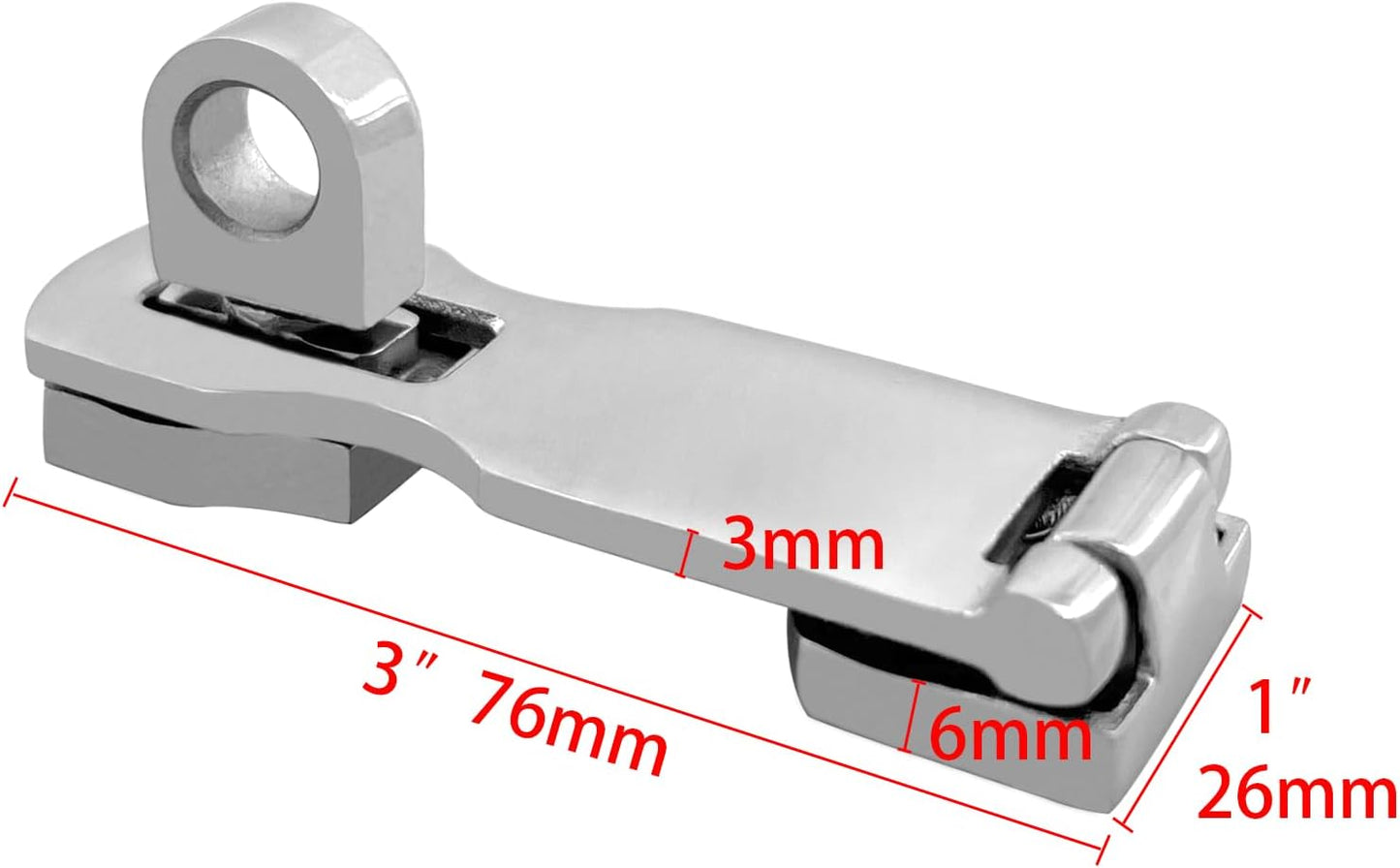 Grade Stainless Steel 3" Heavy Duty Door Hasp with Turning Padlock Eye Mount Screws V1259-DP01-A-1327