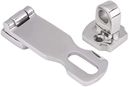 Grade Stainless Steel 3" Heavy Duty Door Hasp with Turning Padlock Eye Mount Screws V1259-DP01-A-1327