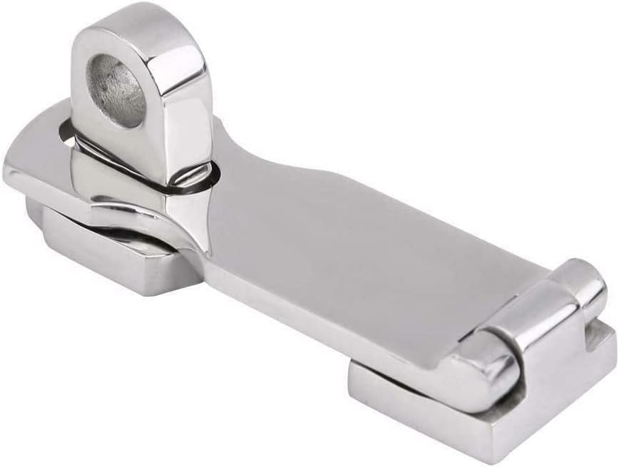 Grade Stainless Steel 3" Heavy Duty Door Hasp with Turning Padlock Eye Mount Screws V1259-DP01-A-1327
