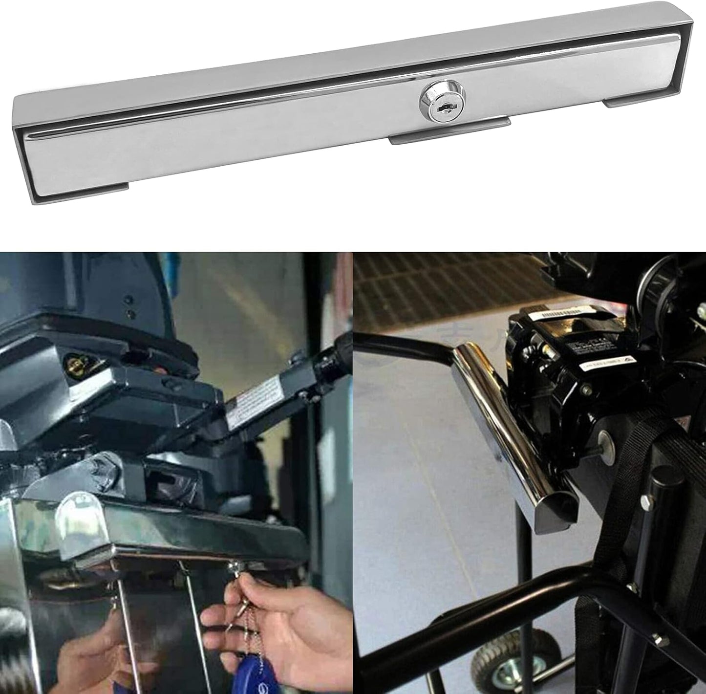 High Security Stainless Steel Boat Marine Outboard Motor Engine Lock 300mm Quick Release/Install Secures with V1259-DP01-A-1331