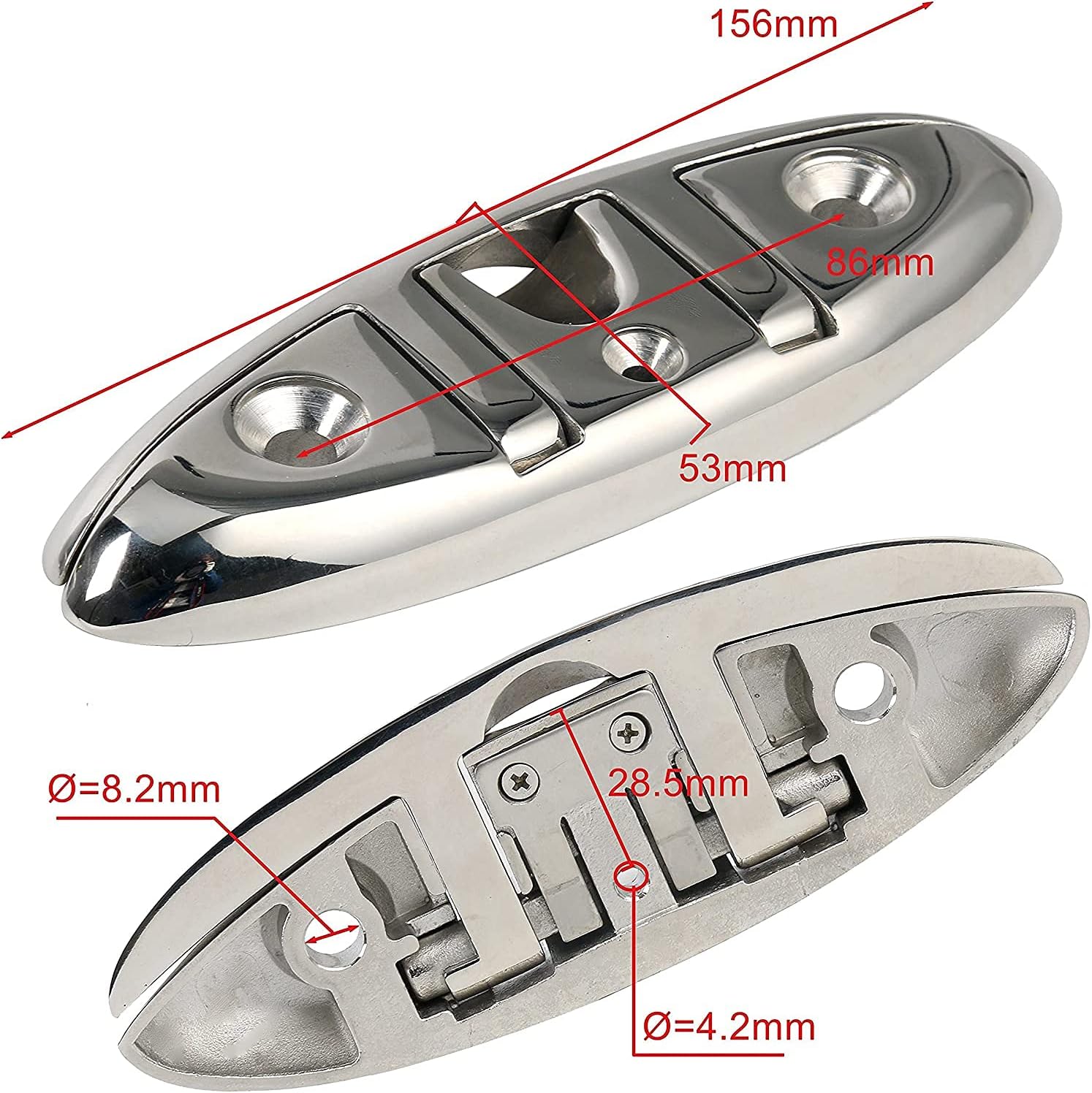 Boat Folding Cleat 6" Flip-up Heavy Dock Marine Grade 316 Stainless Steel 6inch V1259-DP01-A-1340