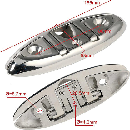 Boat Folding Cleat 6" Flip-up Heavy Dock Marine Grade 316 Stainless Steel 6inch V1259-DP01-A-1340
