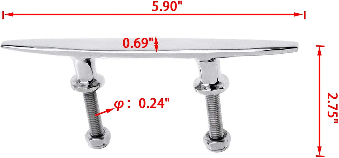 Burn Buddy Boat Cleat Open Base Cleat, Dock All 316 Stainless Steel Mooring Accessories V1259-DP01-A-1344