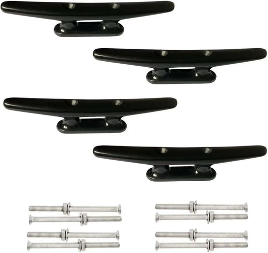 4 Pack Boat Cleat Black Nylon Dock Kayak Cleat,4/6/8 inch with Fasteners V1259-DP01-A-1345