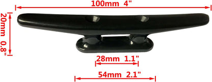 4 Pack Boat Cleat Black Nylon Dock Kayak Cleat,4/6/8 inch with Fasteners V1259-DP01-A-1345