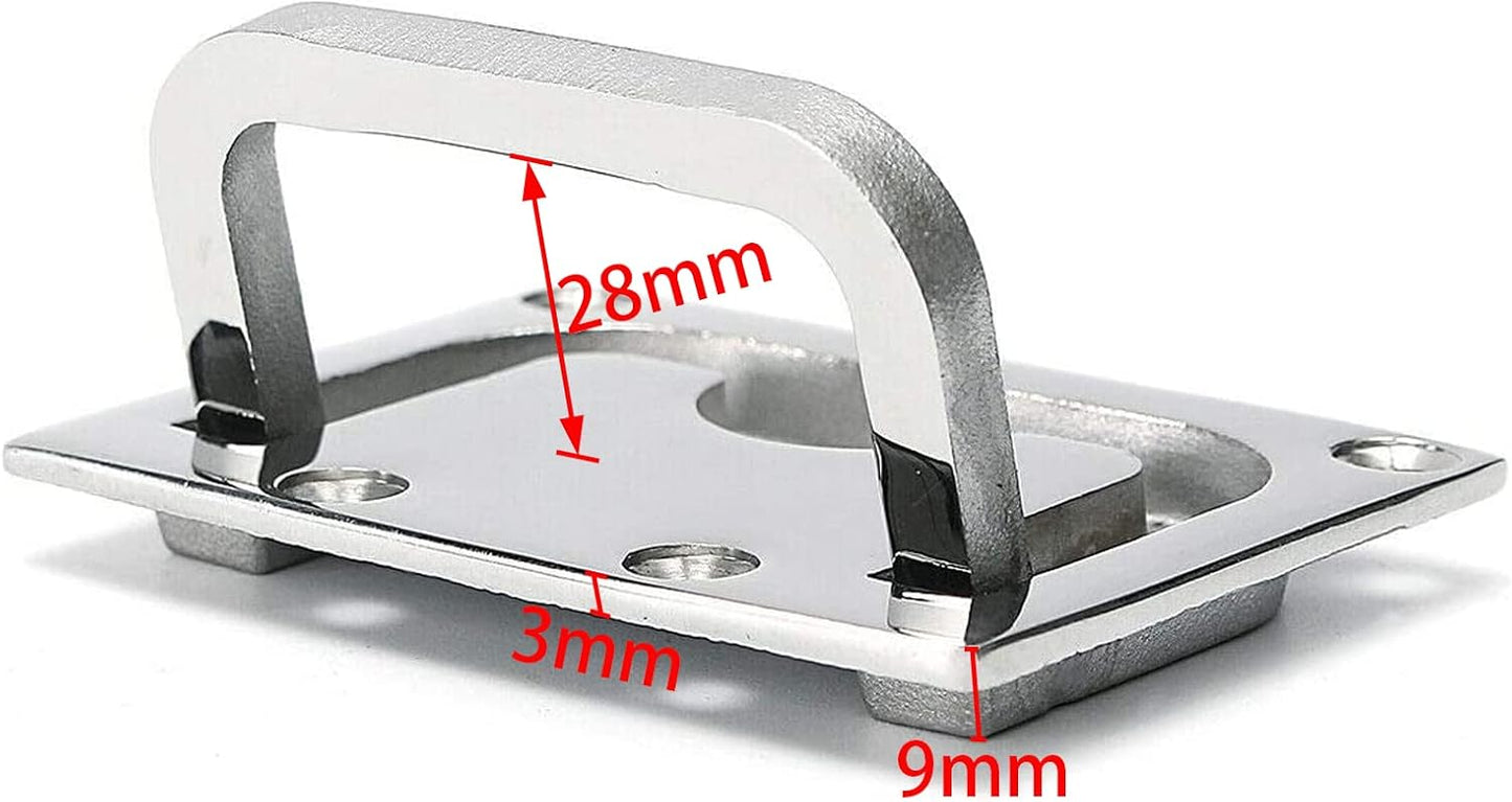 2pcs Marine Stainless Steel Flush Fitting Lifting Pull. Hatch Lift Ring Handle with Screws V1259-DP01-A-1350