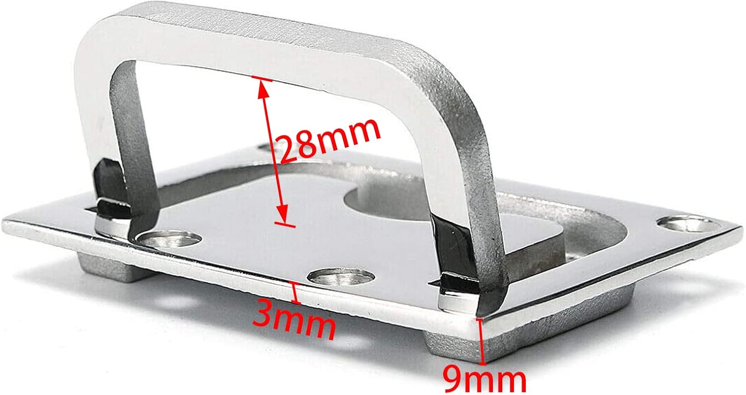 2pcs Marine Stainless Steel Flush Fitting Lifting Pull. Hatch Lift Ring Handle with Screws V1259-DP01-A-1350