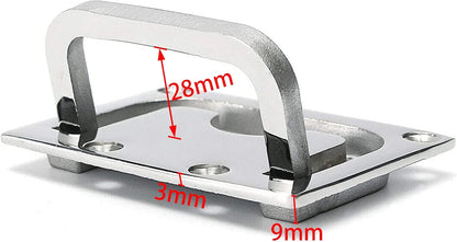 2pcs Marine Stainless Steel Flush Fitting Lifting Pull. Hatch Lift Ring Handle with Screws V1259-DP01-A-1350