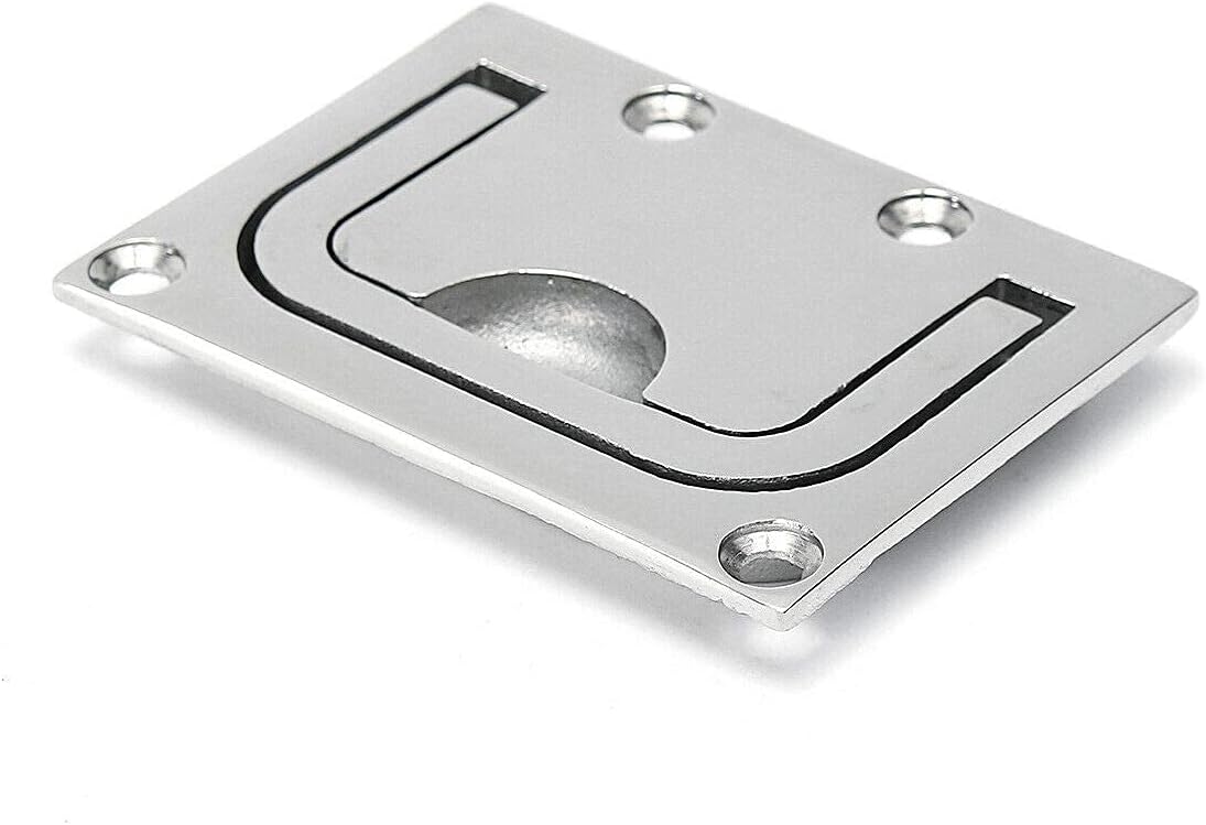 2pcs Marine Stainless Steel Flush Fitting Lifting Pull. Hatch Lift Ring Handle with Screws V1259-DP01-A-1350