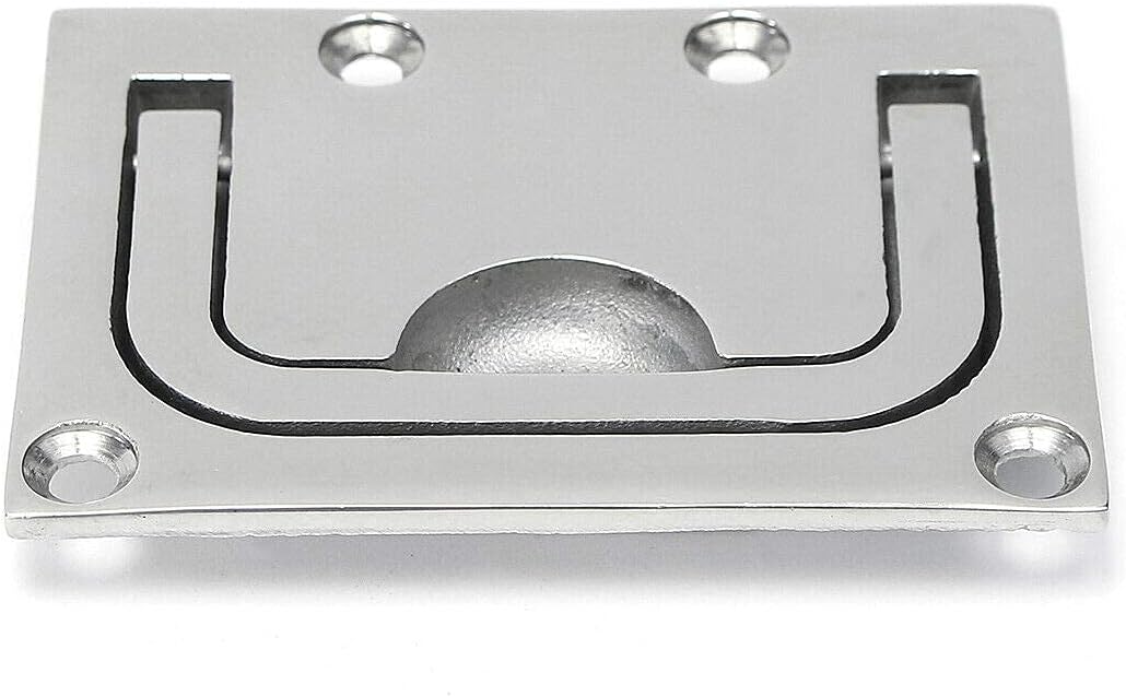 2pcs Marine Stainless Steel Flush Fitting Lifting Pull. Hatch Lift Ring Handle with Screws V1259-DP01-A-1350