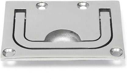 2pcs Marine Stainless Steel Flush Fitting Lifting Pull. Hatch Lift Ring Handle with Screws V1259-DP01-A-1350
