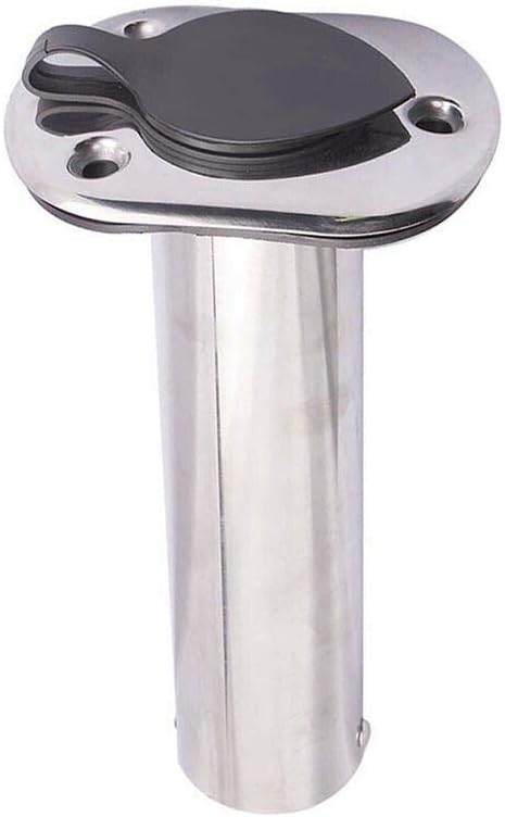 Boat Stainless Steel Fishing Rod Holder Flush Mount 90 Degree with Rubber Cap, Liner and Gasket 1Pcs V1259-DP01-A-1353