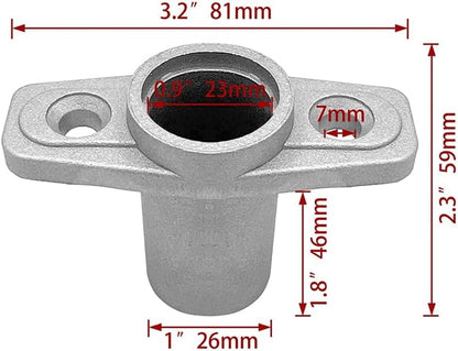 2Pcs Top Mount Aluminum Oar Lock Socket Holder T-Shaped Closed Bottom Boat Hardware Replacement for V1259-DP01-A-1356