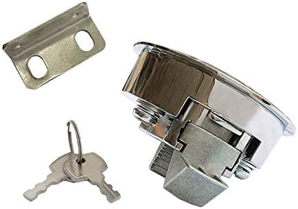 Zinc Alloy 2" Flush Pull Slam Latch Boat Hatch Round Deck for RV Yacht - Locking Style with Keys V1259-DP01-A-1369