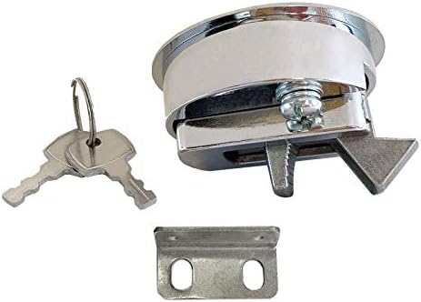 Zinc Alloy 2" Flush Pull Slam Latch Boat Hatch Round Deck for RV Yacht - Locking Style with Keys V1259-DP01-A-1369