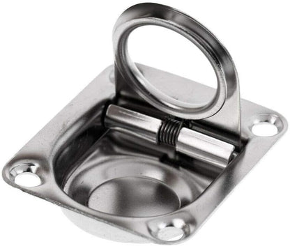 Stainless Steel Rectangular Recessed Hatch Pull Flush Mount Ring Latch Lift Handle Marine Boat (2 PCs) 65x56mm V1259-DP01-A-1373