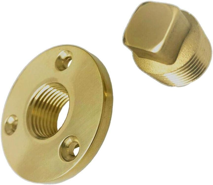Boat Hull Drain Bronze Brass Garboard Plug w/Recepacle Flange 1/2" V1259-DP01-A-1375
