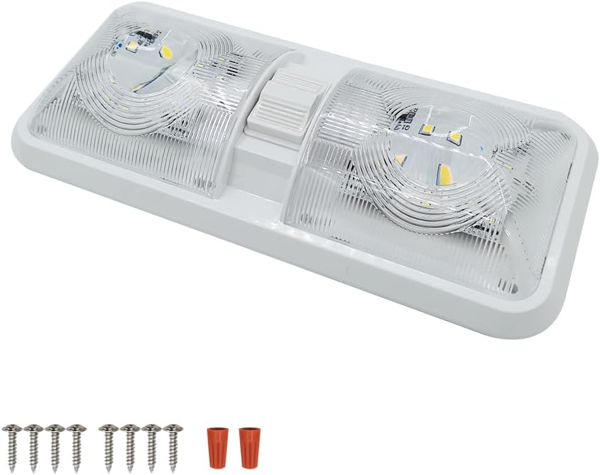 RV Lights Interior, 12 Volt Led 1000LM, Interior Fixtures 12V with Switch, Ceiling Dome Light Switch for V1259-DP01-A-1377