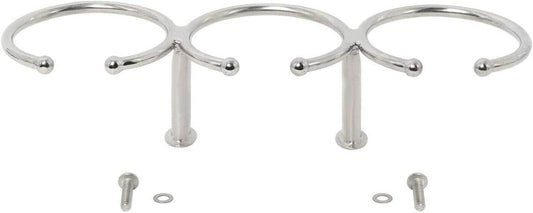 Boat Triple Ring Cup Drink Holder, Stainless Steel 316 Holder Polished for Yacht Truck Car Apartment RV- Open V1259-DP01-A-1378