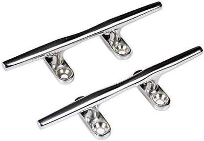 Heavy 316 Stainless Steel Dock Cleat Boat Open Base 5 inch (2PCS) V1259-DP01-A-1379