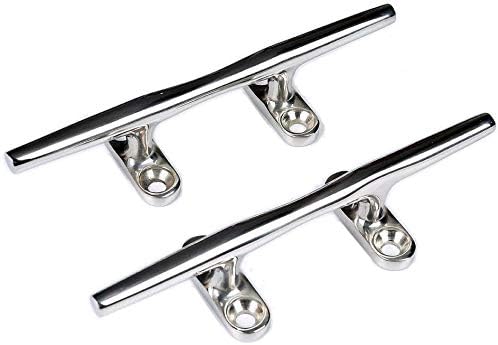 Heavy 316 Stainless Steel Dock Cleat Boat Open Base 5 inch (2PCS) V1259-DP01-A-1379