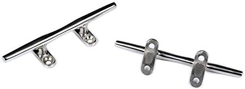 Heavy 316 Stainless Steel Dock Cleat Boat Open Base 5 inch (2PCS) V1259-DP01-A-1379