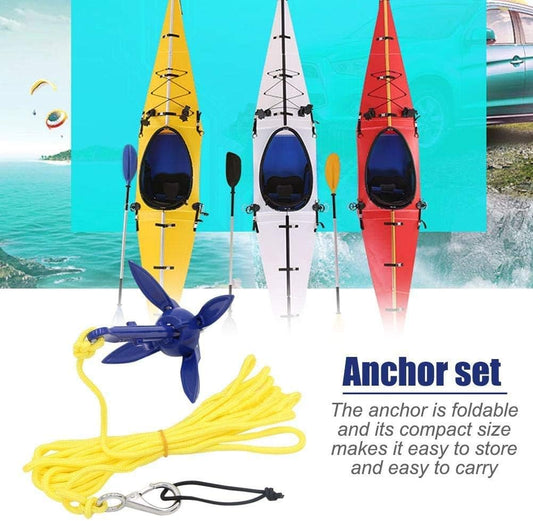 Kayak Anchor Kits 0.53lb (240g) Portable Folding Buoy Kit Canoe Raft Boat Sailboat Fishing Complete Grapnel V1259-DP01-A-1380