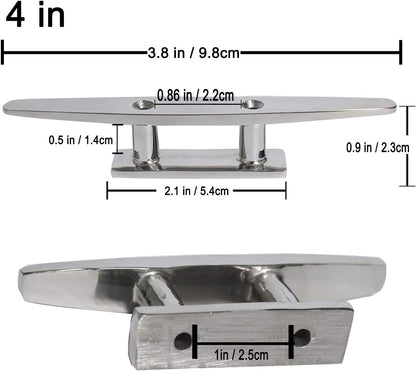 Boat Cleat 4" 316 Stainless Steel Marine Mast 2 Pcs V1259-DP01-A-1384