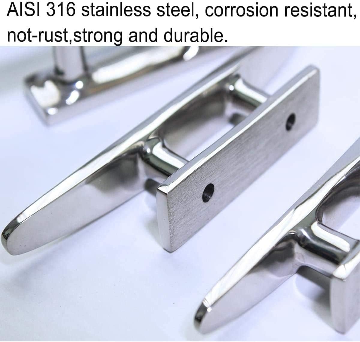 Boat Cleat 4" 316 Stainless Steel Marine Mast 2 Pcs V1259-DP01-A-1384