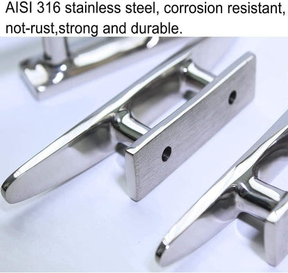 Boat Cleat 4" 316 Stainless Steel Marine Mast 2 Pcs V1259-DP01-A-1384