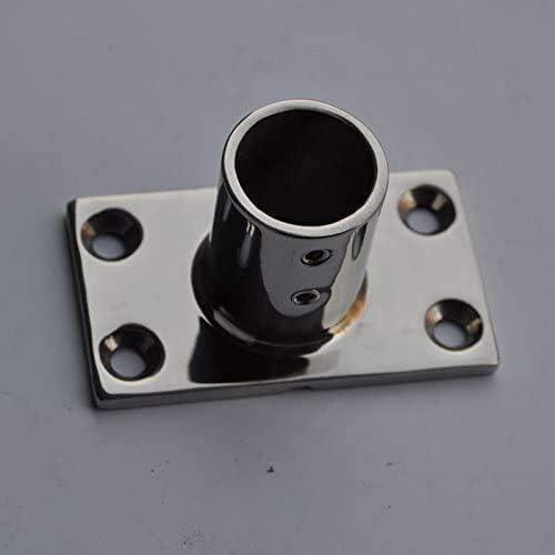 Stainless Steel Boat Rectangular Base Handrail Fittings 90 Degree 1" V1259-DP01-A-1395