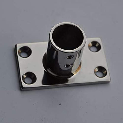 Stainless Steel Boat Rectangular Base Handrail Fittings 90 Degree 1" V1259-DP01-A-1395