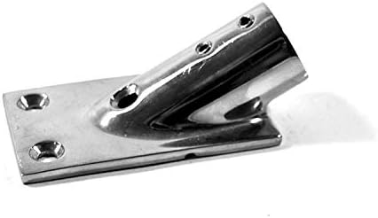 316 Stainless Steel 30 Degree Marine Boat Hand Rail Fitting Rectangular Stanchion Base for Pipe 7/8" 22mm Dia V1259-DP01-A-1401