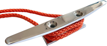 Boat Cleat 8" 316 Stainless Steel Flat Top Low Silhouette Marine Mast V1259-DP01-A-1411
