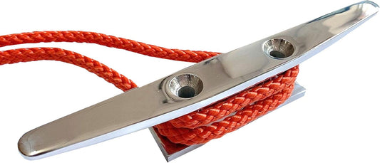 Boat Cleat 8" 316 Stainless Steel Flat Top Low Silhouette Marine Mast V1259-DP01-A-1411