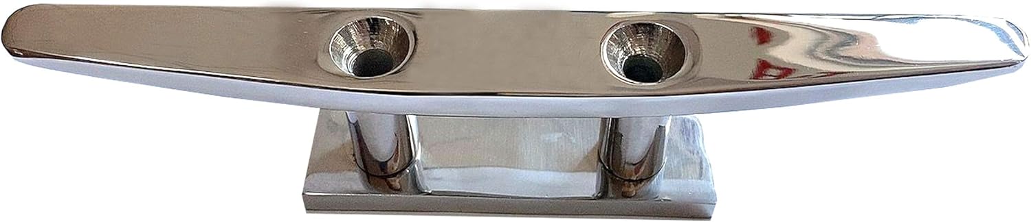 Boat Cleat 8" 316 Stainless Steel Flat Top Low Silhouette Marine Mast V1259-DP01-A-1411