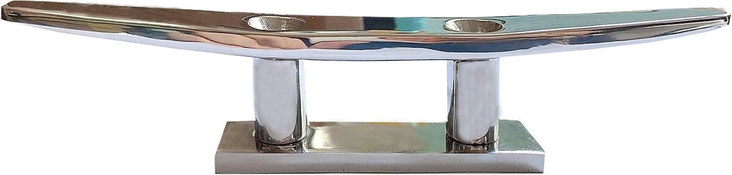 Boat Cleat 8" 316 Stainless Steel Flat Top Low Silhouette Marine Mast V1259-DP01-A-1411
