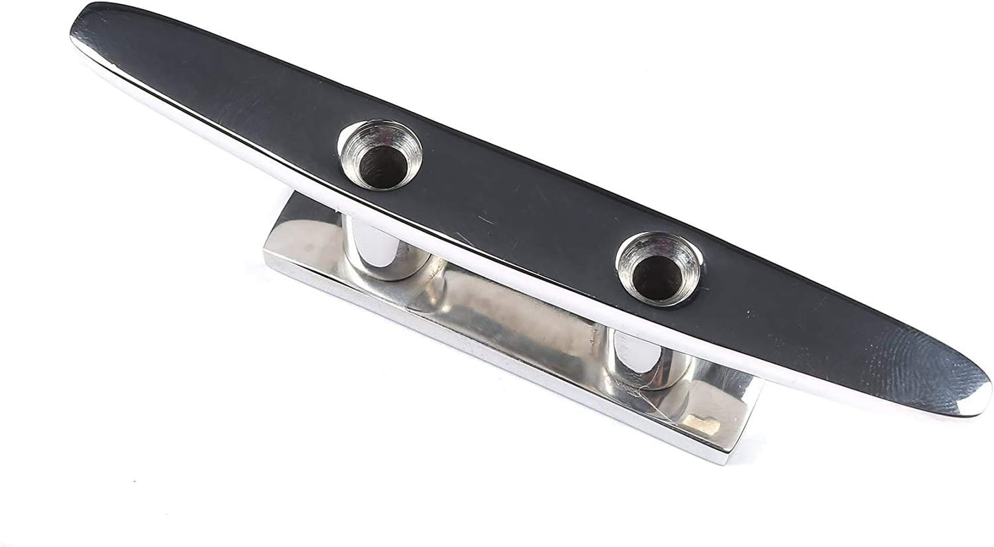 Boat Cleat 8" 316 Stainless Steel Flat Top Low Silhouette Marine Mast V1259-DP01-A-1411