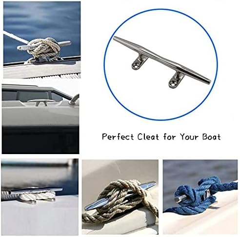 2pcs Boat Dock Cleat Marine 316 Stainless Steel Open Base 4'' 8inch V1259-DP01-A-1413