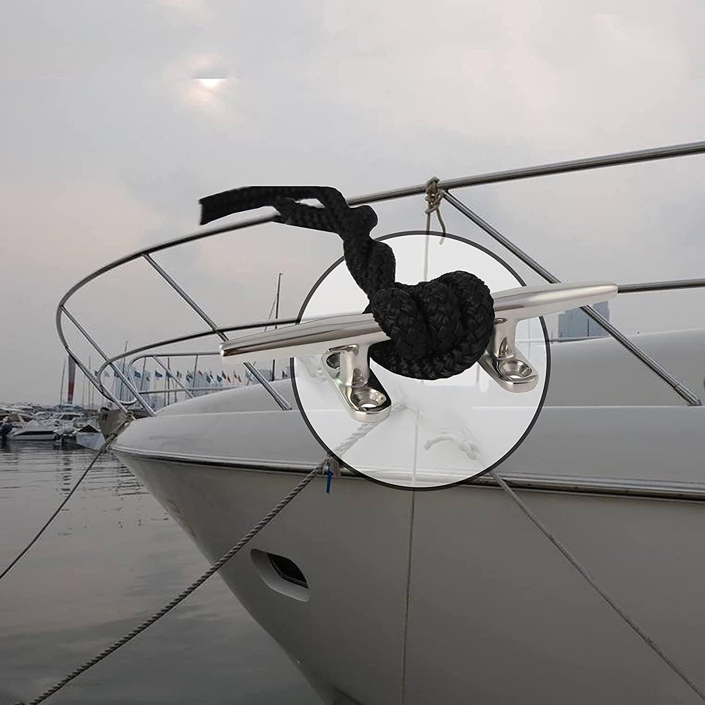 2pcs Boat Dock Cleat Marine 316 Stainless Steel Open Base 4'' 8inch V1259-DP01-A-1413