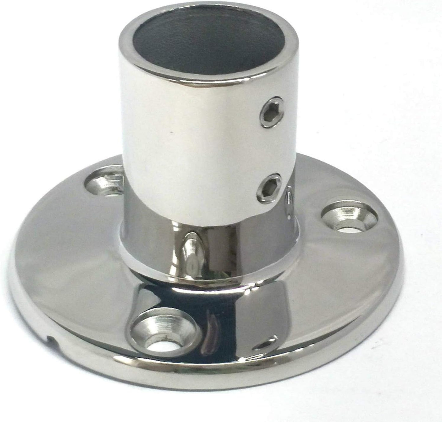 Stainless Steel Boat Round Base Handrail Fittings 90 Degree 1" V1259-DP01-A-1423