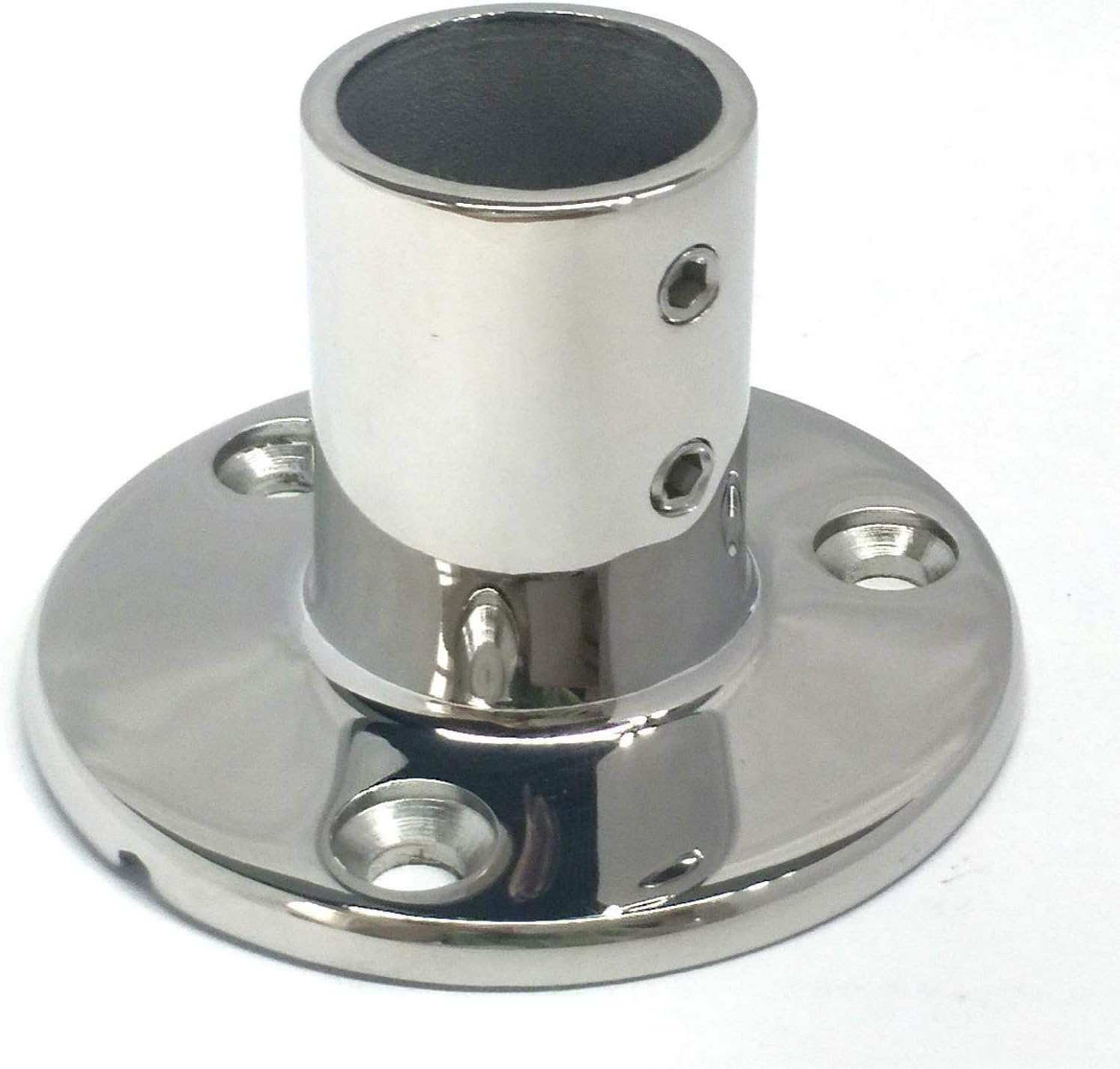 Stainless Steel Boat Round Base Handrail Fittings 90 Degree 1" V1259-DP01-A-1423