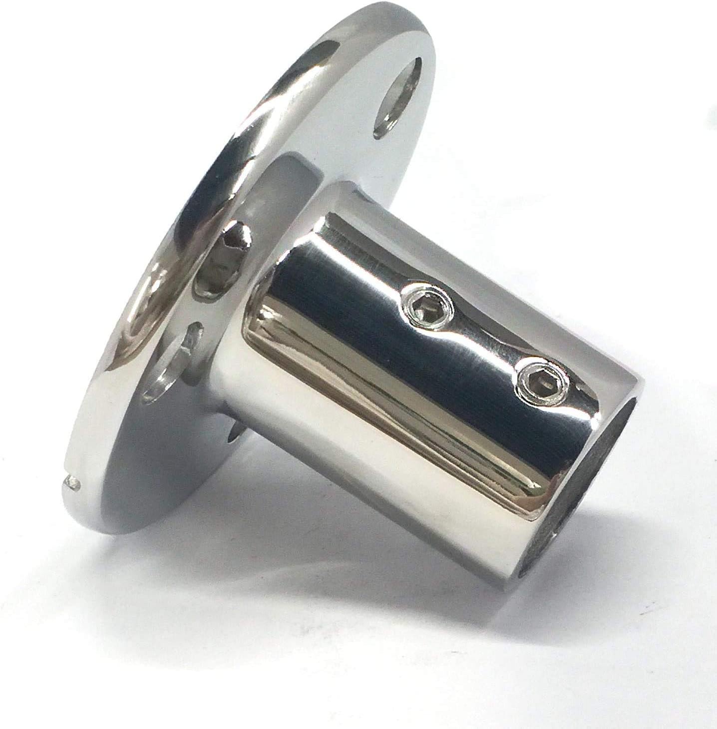 Stainless Steel Boat Round Base Handrail Fittings 90 Degree 1" V1259-DP01-A-1423