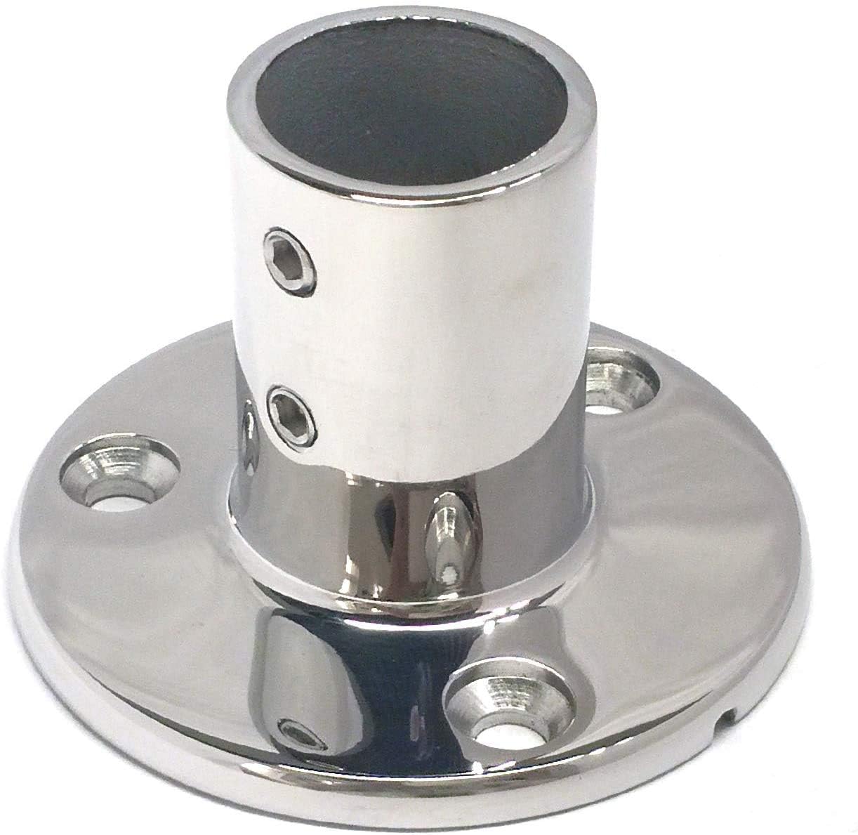 Stainless Steel Boat Round Base Handrail Fittings 90 Degree 1" V1259-DP01-A-1423