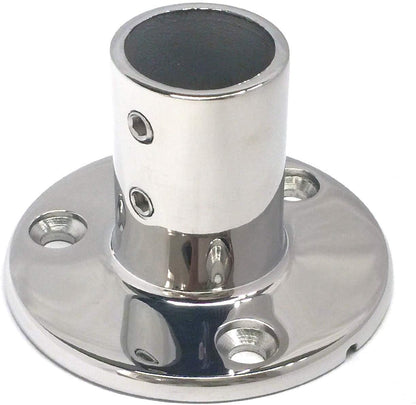 Stainless Steel Boat Round Base Handrail Fittings 90 Degree 1" V1259-DP01-A-1423