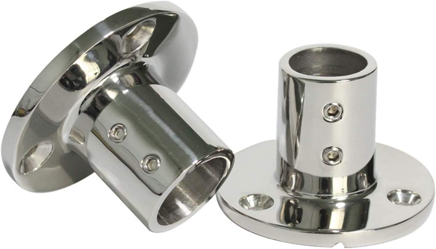 Stainless Steel Boat Round Base Handrail Fittings 90 Degree 1" V1259-DP01-A-1423